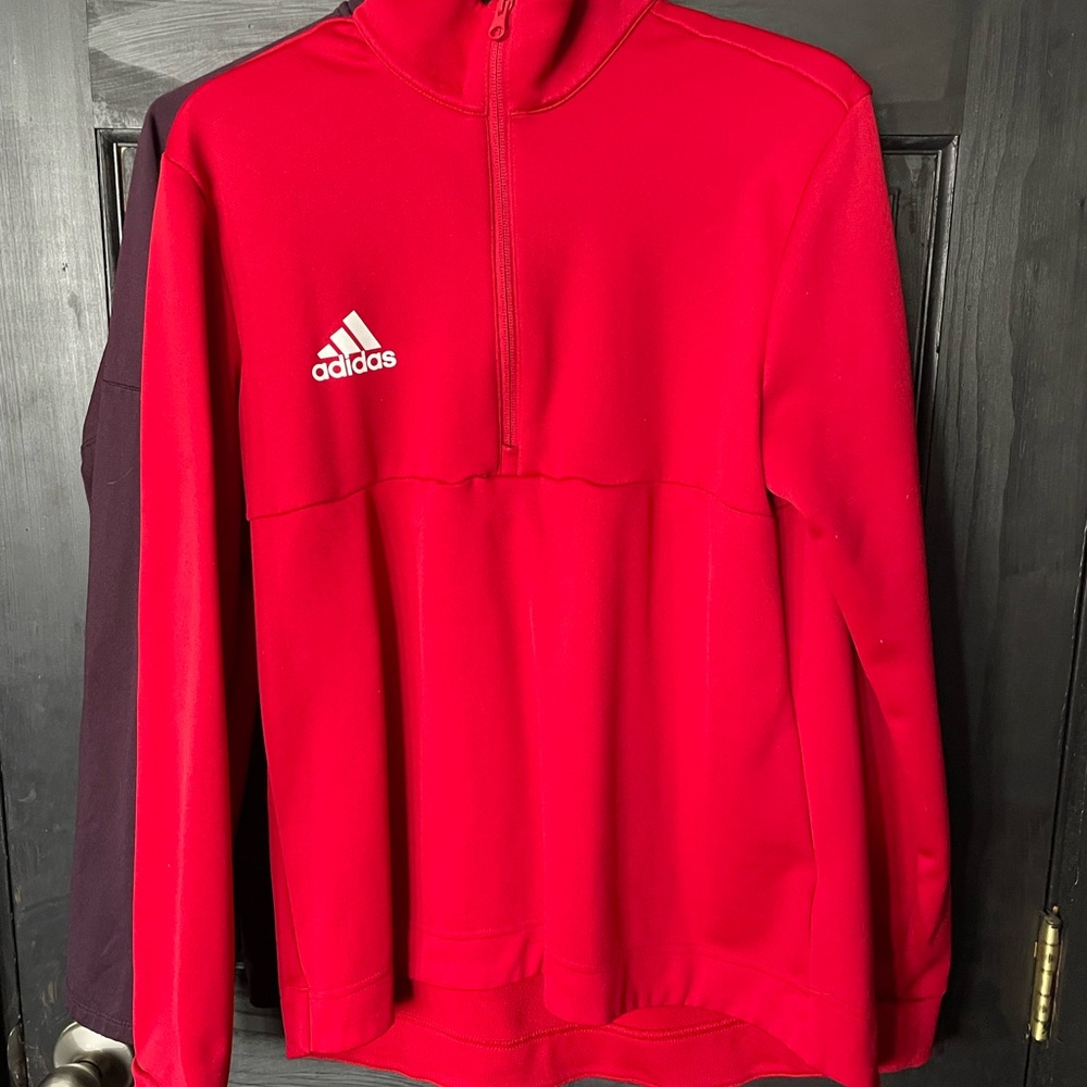 Adidas Red Quarter-Zip Pullover and Purple Pullover quarter zip
